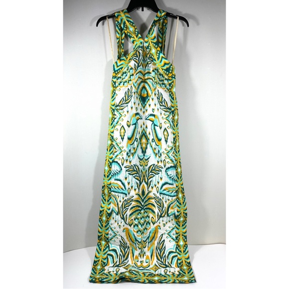 Farm Rio Tropical Tapestry Euroflax Premium Linen Maxi Dress Off White M NWT - Picture 5 of 17